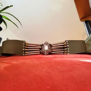 Vintage creations Alrez jewelry leather belt- Lg